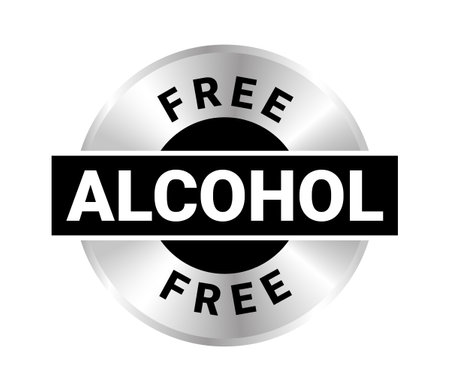 0% Alcohol free vector icon stamp badgeのイラスト素材