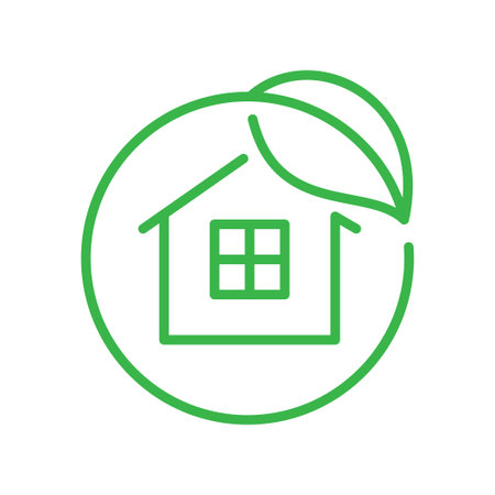 Sustainable green building, certified vector icon badgeのイラスト素材