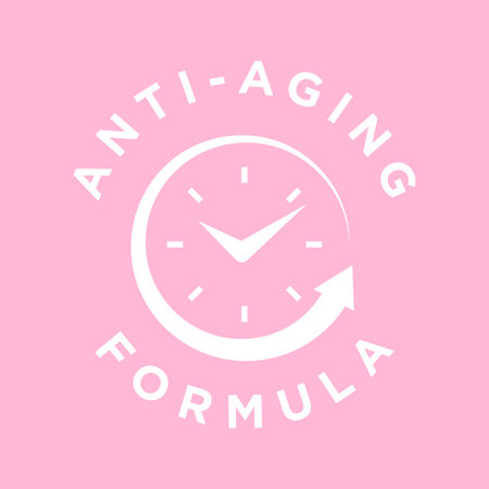 Anti aging formula cosmetics vector badge logo iconのイラスト素材