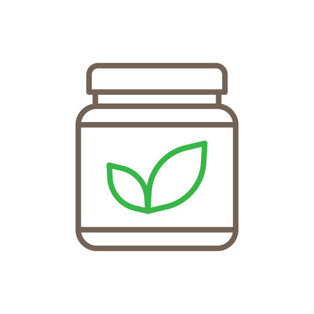 Vegan protein food product icon logo badge symbol. Muscle gain diet plan for fitness vector.のイラスト素材
