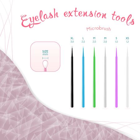Microbrushes in sizes on a white backgroundのイラスト素材