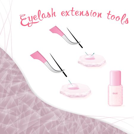 The option to properly immerse eyelashes in glueのイラスト素材