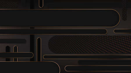 Rectangular dark buttons and gold outline on perforated mesh backgroundのイラスト素材