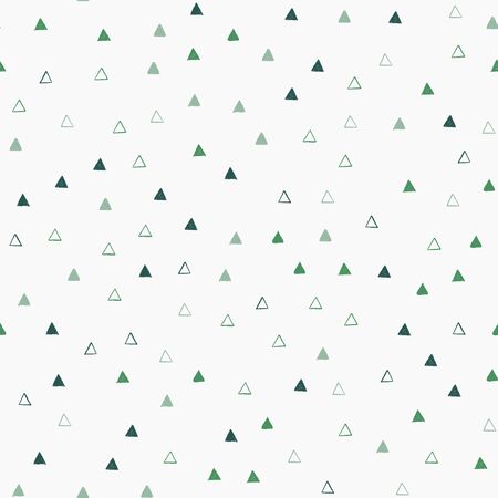 Seamless pattern of small scattered green triangles on a light green background.のイラスト素材