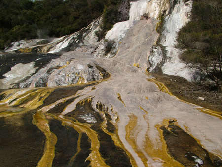 Natural thermal landscape in New Zealandの写真素材