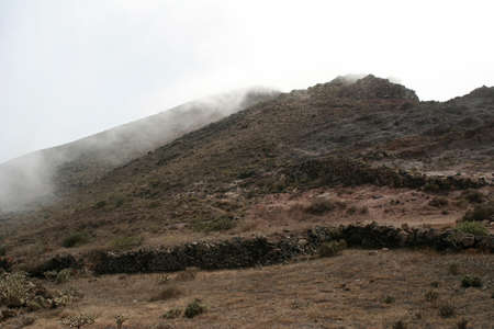 Misty mountains on Lanzaroteの写真素材