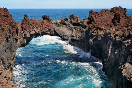 Archaeological arch of lava on the island of el Hierroの写真素材