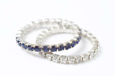 diamond ring with blue and whiteの写真素材