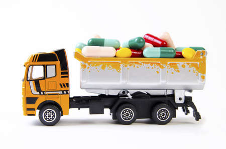 truck loaded with drugs of many colors