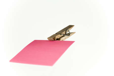 message on a post it note held by a pegの写真素材