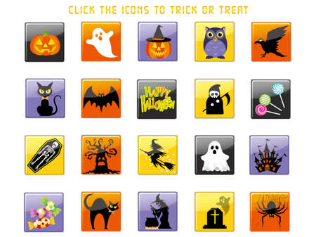 A set of various Happy Halloween vector user interface icon set.のイラスト素材