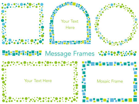 Mosaic and dot pattern frames.のイラスト素材