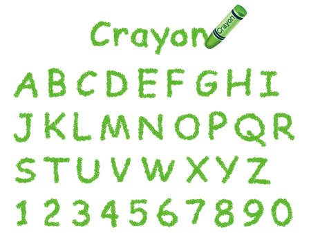 Crayon font illustration.のイラスト素材