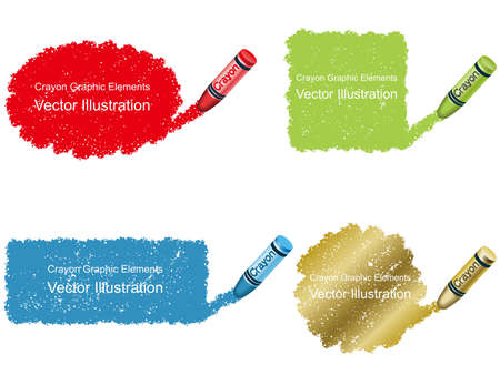 A set of crayon daub background illustrations in four colors.のイラスト素材