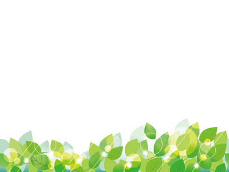 A seamless vector background/frame with green leaves.のイラスト素材