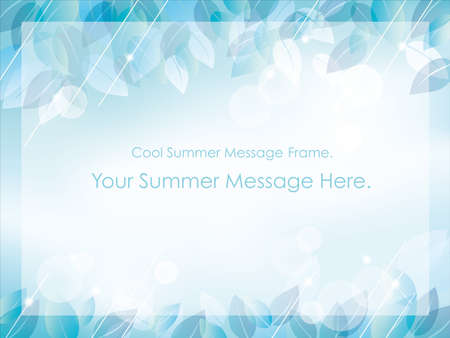 A seamless vector background/frame with cool bluish leaves.のイラスト素材