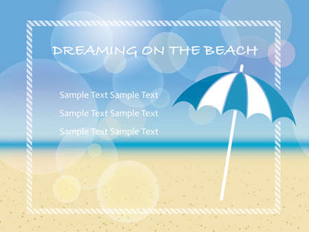 A vector summer background illustration with a beach parasol.のイラスト素材