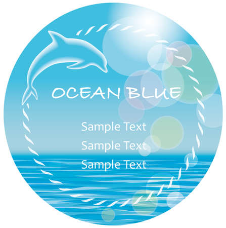 Ocean blue banner template.のイラスト素材