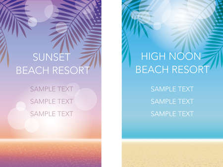 A set of two summer bannerのイラスト素材