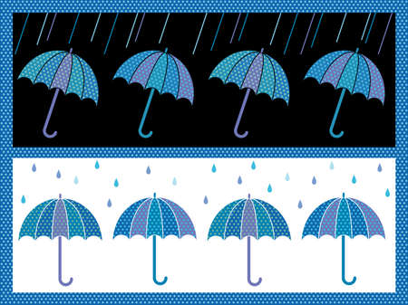 A set of two vector umbrella background illustrations.のイラスト素材