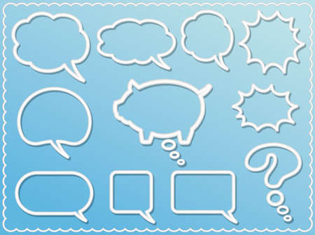 A set of various 3-D vector speech balloons.のイラスト素材