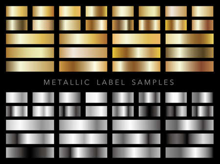 A set of various metallic label samples.のイラスト素材