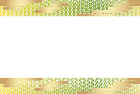 A New Year card template with traditional Japanese graphic patterns, vector illustration.のイラスト素材