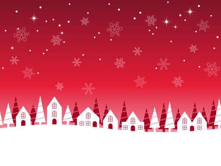 A seamless snowy townscape with text space.のイラスト素材