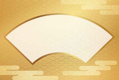 A New Yearâs greeting card template with a text space and traditionally auspicious graphic elements in Japan. Vector illustration.のイラスト素材