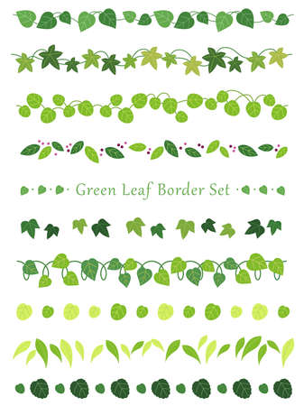 A set of assorted leaf borders, vector illustration.のイラスト素材