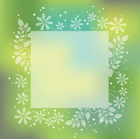An abstract square springtime frame, vector illustration.のイラスト素材