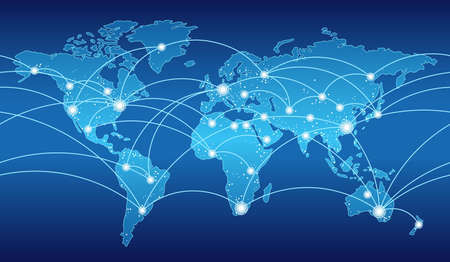 Seamless map of the global network system, vector illustration.