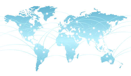 Seamless map of the global network system, vector illustration.