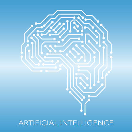 Artificial Intelligence concept, vector illustration.のイラスト素材