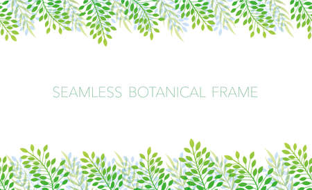 Seamless botanical background frame.のイラスト素材