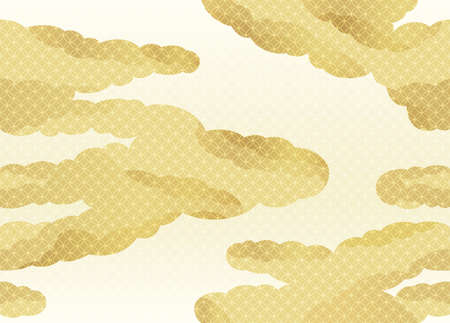 Seamless clouds pattern in the Japanese traditional style, vector illustration. Horizontally and vertically repeatable.のイラスト素材