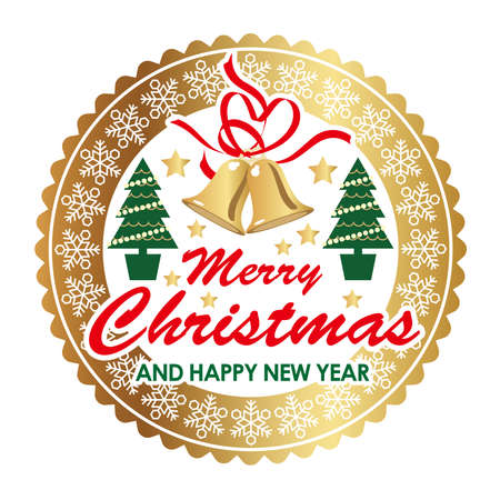 Christmas badge/label, vector design element.のイラスト素材