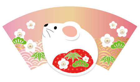 The year of the rat zodiac symbol isolated on a white background, vector illustration.のイラスト素材