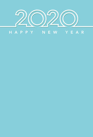 2020 New Yearâ€™s card template, vector illustration.
