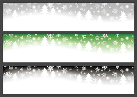 Vector Winter Forest Christmas Background Illustration Set Isolated On A Dark Background.のイラスト素材