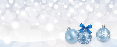 Seamless Abstract Vector Illumination With Christmas Balls And Luminous Background. Horizontally Repeatable.のイラスト素材