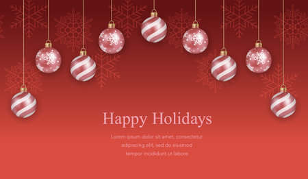 Seamless Vector Background With Christmas Ball Ornament. Horizontally Repeatable.のイラスト素材