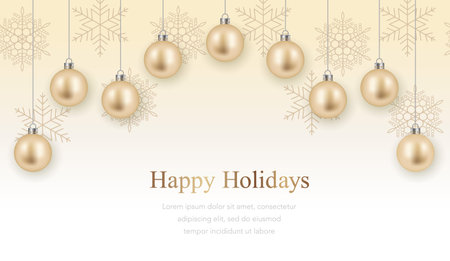 Seamless Vector Background With Christmas Ball Ornament. Horizontally Repeatable.のイラスト素材