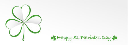 Vector St. Patrickâs Day Greeting Card Template With A 3-D Relief Clover Symbol.のイラスト素材