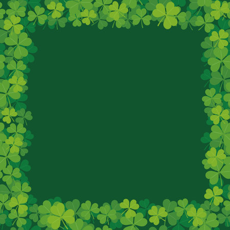 Vector Seamless Clover Frame Illustration For St. Patrickâs Day. Horizontally And Vertically Repeatable.のイラスト素材