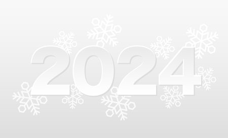 The Year 2024 Vector Monochrome Title Illustration With Snowflakes On An Abstract Background.