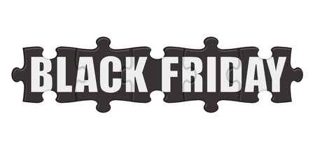 Black Friday Jig-Saw Puzzle Title. Vector Illustration Isolated On A White Background.のイラスト素材