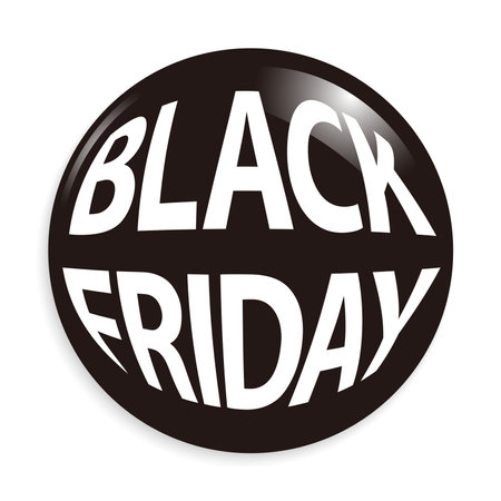 Black Friday Vector Pin Badge Sign Isolated On A White Background.のイラスト素材