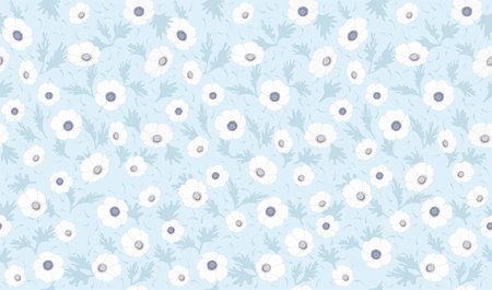 Vector Seamless Floral Pattern Illustration. Horizontally And Vertically Repeatable.のイラスト素材