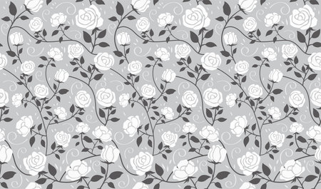 Horizontally And Vertically Repeatable Vector Seamless Floral Pattern.のイラスト素材